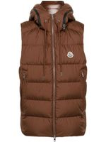 Moncler gilet Cardamine à capuche - Marron