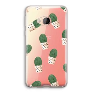 Cactusprint roze: HTC U Play Transparant Hoesje