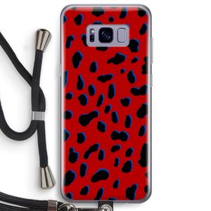 Red Leopard: Samsung Galaxy S8 Plus Transparant Hoesje met koord