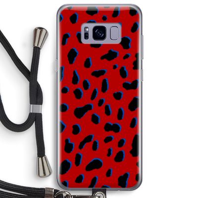 Red Leopard: Samsung Galaxy S8 Plus Transparant Hoesje met koord