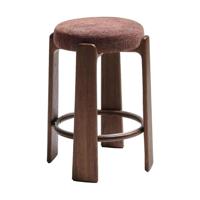 Kave Home Granite barkruk H75 zonder rugleuning chenille Bruin/walnoot