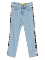 Off-White Kids jean droit à bande logo - Bleu - thumbnail