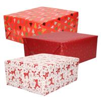 Luxe Kerst cadeaupapier pakket - 3 prints mix - 9x rollen - 250 x 70 cm - cadeaupapier