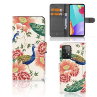 Telefoonhoesje met Pasjes voor Samsung Galaxy A52 Pink Peacock - thumbnail