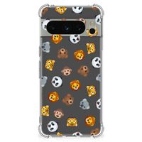 Doorzichtige Silicone Hoesje voor Google Pixel 8 Pro Dieren Emojis