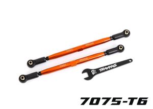 Traxxas - Toe links, front (TUBES orange-anodized, 7075-T6 aluminum, stronger than titanium) (2) (for use with #7895 X-Maxx WideMaxx suspension kit...
