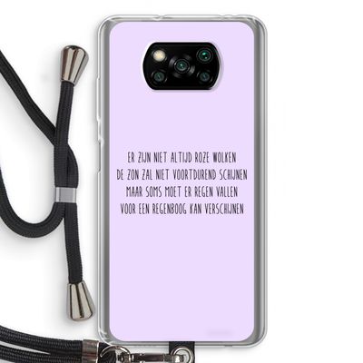 Regenboog: Xiaomi Poco X3 NFC Transparant Hoesje met koord