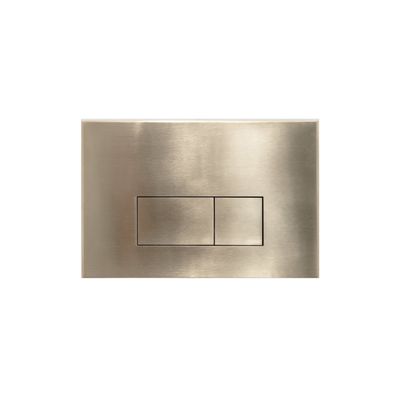 Bedieningsplaat Qeramiq Push Met DualfFush Frontbediening Metaal Rechthoek Geborsteld Messing Qeramiq
