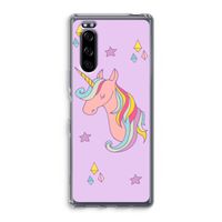 Roze eenhoorn: Sony Xperia 5 Transparant Hoesje