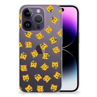 TPU bumper voor Apple iPhone 14 Pro Katten Emojis - thumbnail