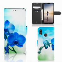 Huawei P20 Lite Hoesje Orchidee Blauw - Cadeau voor je Moeder