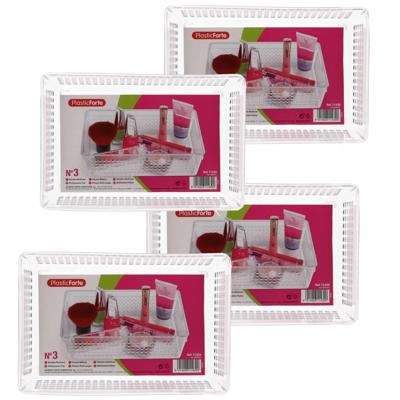 Plasticforte Opbergbakje - 18x - mandje - organizer - 23,5x15,5 cm - transparant Plasticforte Opbergbakje - 18x - mandje - organizer - 23,5x15,5 cm - transparant