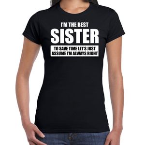 The best sister - always right t-shirt cadeau zus zwart dames 2XL  -