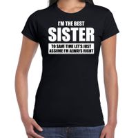 The best sister - always right t-shirt cadeau zus zwart dames 2XL  - - thumbnail