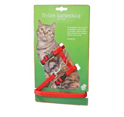 Kattentuigje met lijn rood