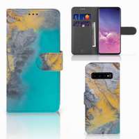 Samsung Galaxy S10 Bookcase Marble Blue Gold