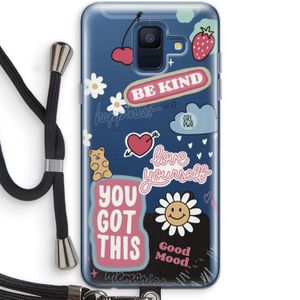 Positivity: Samsung Galaxy A6 (2018) Transparant Hoesje met koord