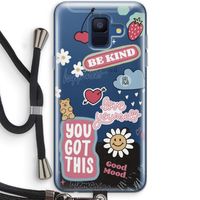 Positivity: Samsung Galaxy A6 (2018) Transparant Hoesje met koord