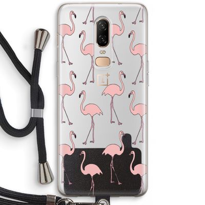 Anything Flamingoes: OnePlus 6 Transparant Hoesje met koord