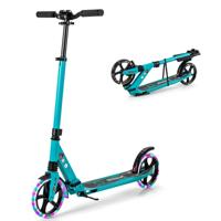 Kinderstep Opvouwbaar met Verlichting Scooter in Hoogte Verstelbaar met Draagriem Turquoise