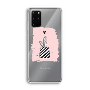 Zwart-wit cactus: Samsung Galaxy S20 Plus Transparant Hoesje