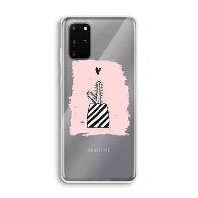 Zwart-wit cactus: Samsung Galaxy S20 Plus Transparant Hoesje