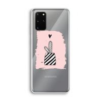 Zwart-wit cactus: Samsung Galaxy S20 Plus Transparant Hoesje