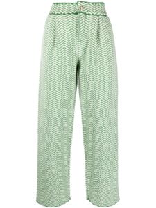 Barrie pantalon en maille chevrons à design plissé - Vert