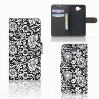 Microsoft Lumia 650 Hoesje Black Flowers - thumbnail