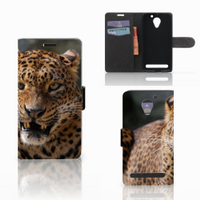 Lenovo C2 Power Telefoonhoesje met Pasjes Luipaard - thumbnail