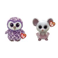 Ty - Knuffel - Beanie Boo's - Moonlight Owl & Nina Mouse