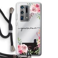Rozen: Huawei P40 Pro Plus Transparant Hoesje met koord