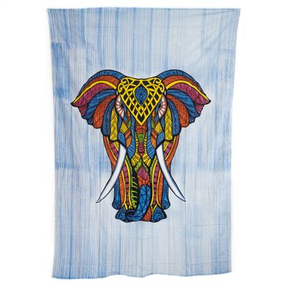 Authentiek Wandkleed Katoen Olifant Kleurrijk (215 x 135 cm)