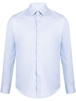 SANDRO chemise en coton à manches longues - Bleu - thumbnail