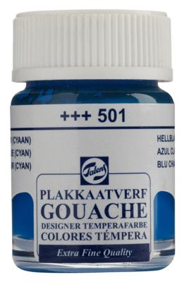 Talens Gouache Extra Fine Quality Fles 16 ml - Lichtblauw (Cyaan) 501