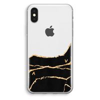 Gouden marmer: iPhone XS Transparant Hoesje