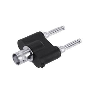 Telegärtner 100023659 Meetadapter BNC-bus - Banaanstekker 4 mm, Banaanstekker 4 mm Zwart, Zilver