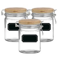 Weckpot/inmaakpot - 4x - 700 ml - glas - met beugelsluiting - incl. etiketten - thumbnail