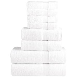 VidaXL 8-delige handdoekenset solund 600 g/m² wit