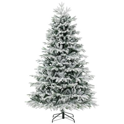 210 cm Kunstkerstboom met Sneeuw en Verlichting Dennenboom met 450 Warmwitte LED-lampen