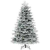 210 cm Kunstkerstboom met Sneeuw en Verlichting Dennenboom met 450 Warmwitte LED-lampen