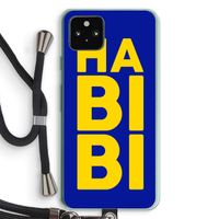 Habibi Blue: Pixel 5a 5G Transparant Hoesje met koord
