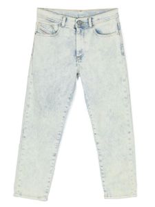 Diesel Kids jean en coton stretch à patch logo - Bleu