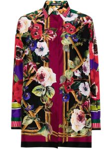 Dolce & Gabbana chemise en soie à fleurs - Noir