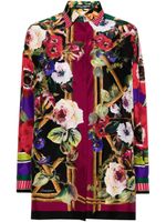 Dolce & Gabbana chemise en soie à fleurs - Noir - thumbnail