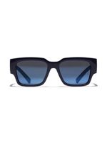 Dolce & Gabbana Kids lunettes de soleil carrées à logo imprimé - Bleu