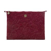Cosmetic Flat Pouch Large Velvet Quiltey Days Red - thumbnail