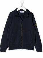 Stone Island Junior sweat zippé à patch logo - Bleu - thumbnail