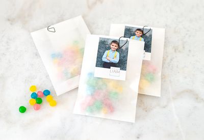 Snoepzakje DIY Paperclip zwart - Set van 12