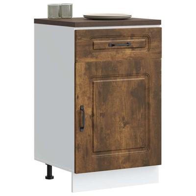 Keuken onderkast Kalmar bewerkt hout gerookt eikenkleurig
